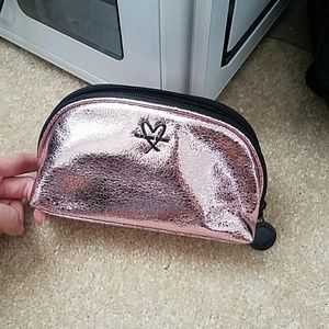 Victorias Secret cosmetic bag shiny metallic pink